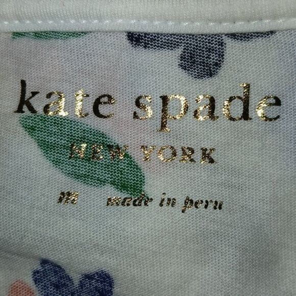 Kate Spade Sailing White Floral Logo Crewneck T-shirt - Picture 4 of 7